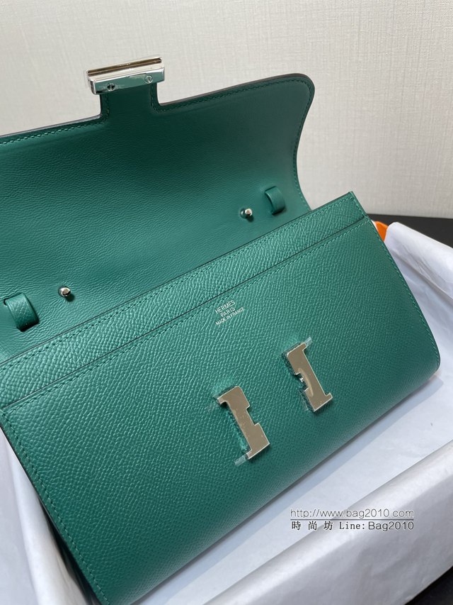 Hermes女士小挎包 愛馬仕Constance康康to go斜挎包 墨綠銀扣  tdh2287
